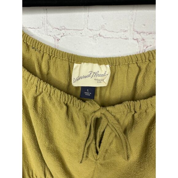 Universal Thread Moss Green Peasant Dress Womens Large Short Sleeve - Picture 8 of 8